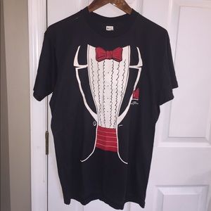 Vintage 1987 Bacardi Rum Tuxedo Shirt Size XL